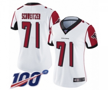 Women's Atlanta Falcons #71 Wes Schweitzer White Vapor Untouchable Limited Player 100th Season Football Jersey