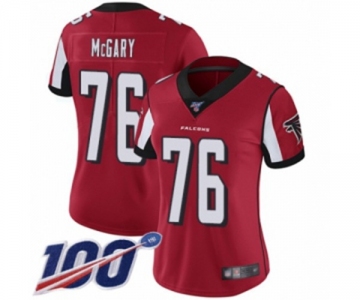 Women's Atlanta Falcons #76 Kaleb McGary Red Team Color Vapor Untouchable Limited Player 100th Season Football Jersey