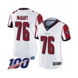 Women's Atlanta Falcons #76 Kaleb McGary White Vapor Untouchable Limited Player 100th Season Football Jersey