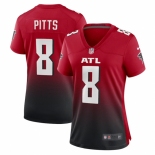 Women's Atlanta Falcons #8 Kyle Pitts Nike Red 2021 NFL Draft First Round Pick Alternate Player Game Jersey