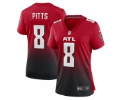 Women's Atlanta Falcons #8 Kyle Pitts Nike Red 2021 NFL Draft First Round Pick Alternate Player Game Jersey