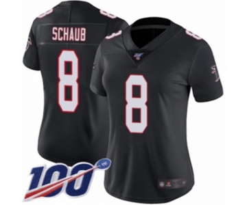 Women's Atlanta Falcons #8 Matt Schaub Black Alternate Vapor Untouchable Limited Player 100th Season Football Jersey