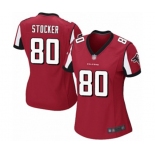 Women's Atlanta Falcons #80 Luke Stocker Game Red Team Color Football Jersey