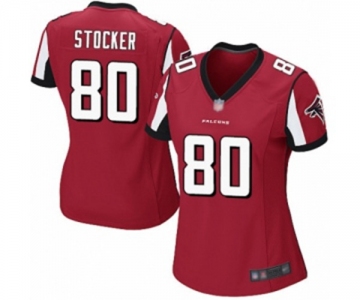 Women's Atlanta Falcons #80 Luke Stocker Game Red Team Color Football Jersey