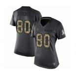 Women's Atlanta Falcons #80 Luke Stocker Limited Black 2016 Salute to Service Football Jersey