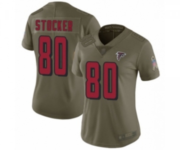 Women's Atlanta Falcons #80 Luke Stocker Limited Olive 2017 Salute to Service Football Jersey