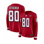 Women's Atlanta Falcons #80 Luke Stocker Limited Red Therma Long Sleeve Football Jersey