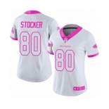 Women's Atlanta Falcons #80 Luke Stocker Limited White Pink Rush Fashion Football Jersey