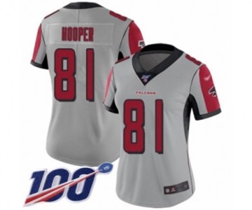 Women's Atlanta Falcons #81 Austin Hooper Limited Silver Inverted Legend 100th Season Football Jersey