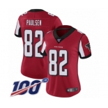 Women's Atlanta Falcons #82 Logan Paulsen Red Team Color Vapor Untouchable Limited Player 100th Season Football Jersey