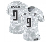 Women's Atlanta Falcons #9 Michael Penix Jr. 2024 F.U.S.E Arctic Camo Salute To Service Limited Stitched Football Jersey