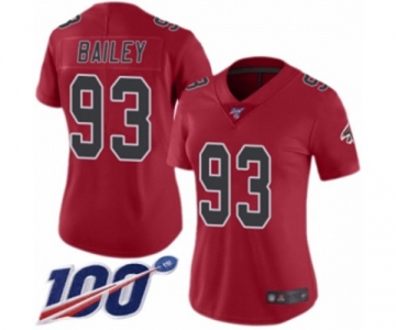 Women's Atlanta Falcons #93 Allen Bailey Limited Red Rush Vapor Untouchable 100th Season Football Jersey