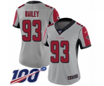 Women's Atlanta Falcons #93 Allen Bailey Limited Silver Inverted Legend 100th Season Football Jersey