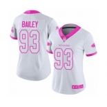 Women's Atlanta Falcons #93 Allen Bailey Limited White Pink Rush Fashion Football Jersey