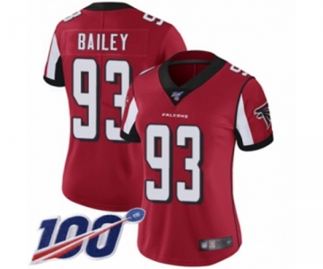 Women's Atlanta Falcons #93 Allen Bailey Red Team Color Vapor Untouchable Limited Player 100th Season Football Jersey