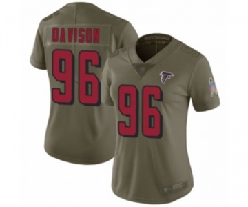 Women's Atlanta Falcons #96 Tyeler Davison Limited Olive 2017 Salute to Service Football Jersey