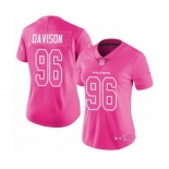 Women's Atlanta Falcons #96 Tyeler Davison Limited Pink Rush Fashion Football Jersey