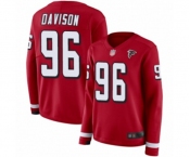 Women's Atlanta Falcons #96 Tyeler Davison Limited Red Therma Long Sleeve Football Jersey