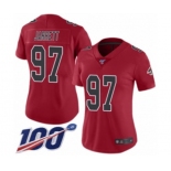 Women's Atlanta Falcons #97 Grady Jarrett Limited Red Rush Vapor Untouchable 100th Season Football Jersey