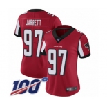 Women's Atlanta Falcons #97 Grady Jarrett Red Team Color Vapor Untouchable Limited Player 100th Season Football Jersey