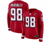 Women's Atlanta Falcons #98 Takkarist McKinley Limited Red Therma Long Sleeve Football Jersey