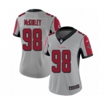 Women's Atlanta Falcons #98 Takkarist McKinley Limited Silver Inverted Legend Football Jersey