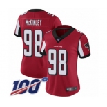 Women's Atlanta Falcons #98 Takkarist McKinley Red Team Color Vapor Untouchable Limited Player 100th Season Football Jersey