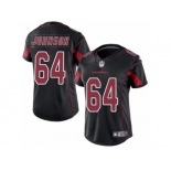 Women's Nike Arizona Cardinals #64 Dorian Johnson Limited Black Rush NFL Jersey