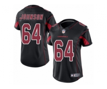 Women's Nike Arizona Cardinals #64 Dorian Johnson Limited Black Rush NFL Jersey