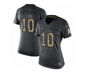 Women's Nike Atlanta Falcons #10 Steve Bartkowski Limited Black 2016 Salute to Service NFL Jersey