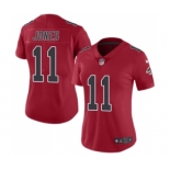 Women's Nike Atlanta Falcons #11 Julio Jones Limited Red Rush Vapor Untouchable NFL Jersey