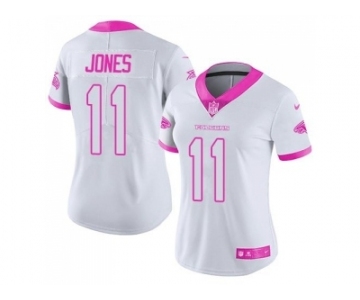 Women's Nike Atlanta Falcons #11 Julio Jones Limited Rush Fashion Pink NFL Jersey