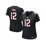 Women's Nike Atlanta Falcons #12 Mohamed Sanu Limited Black Alternate NFL Jersey