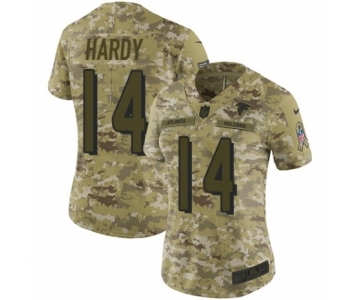 Women's Nike Atlanta Falcons #14 Justin Hardy Limited Camo 2018 Salute to Service NFL Jersey