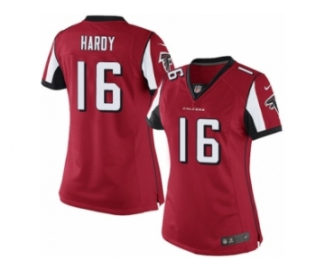 Women's Nike Atlanta Falcons #16 Justin Hardy Limited Red Team Color NFL Jersey