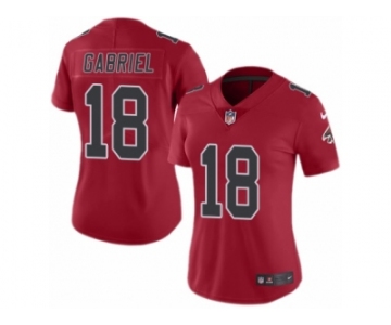 Women's Nike Atlanta Falcons #18 Taylor Gabriel Limited Red Rush NFL Jersey