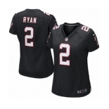 Women's Nike Atlanta Falcons #2 Matt Ryan Black Alternate NFL Jersey