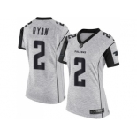 Women's Nike Atlanta Falcons #2 Matt Ryan Gray Stitched NFL Limited Gridiron Gray II Jersey