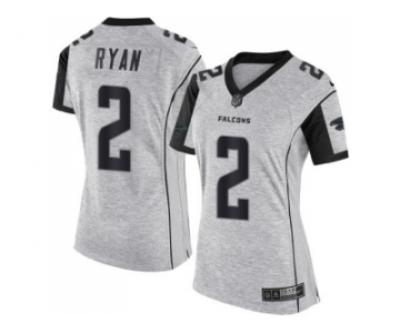 Women's Nike Atlanta Falcons #2 Matt Ryan Gray Stitched NFL Limited Gridiron Gray II Jersey