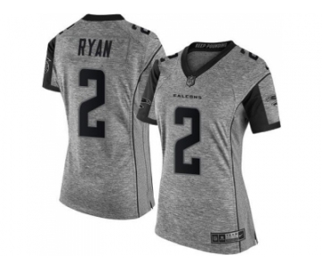 Women's Nike Atlanta Falcons #2 Matt Ryan Gray Stitched NFL Limited Gridiron Gray Jersey