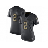 Women's Nike Atlanta Falcons #2 Matt Ryan Limited Black 2016 Salute to Service NFL Jersey