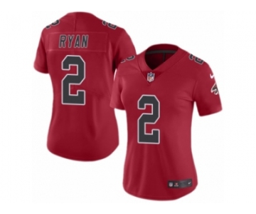 Women's Nike Atlanta Falcons #2 Matt Ryan Limited Red Rush NFL Jersey