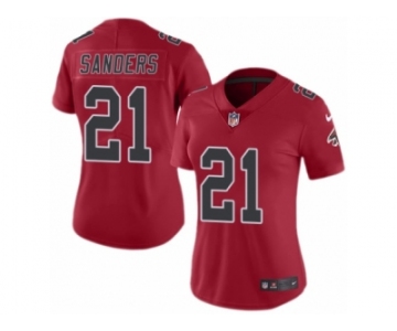 Women's Nike Atlanta Falcons #21 Deion Sanders Limited Red Rush NFL Jersey