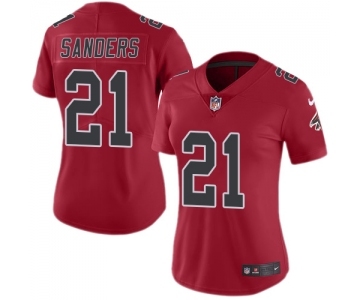 Women's Nike Atlanta Falcons #21 Deion Sanders Limited Red Rush Vapor Untouchable NFL Jersey