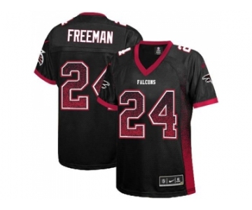 Women's Nike Atlanta Falcons #24 Devonta Freeman Black Alternate Stitched NFL Elite Drift Fashion Jersey