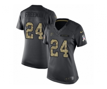 Women's Nike Atlanta Falcons #24 Devonta Freeman Limited Black 2016 Salute to Service NFL Jerse