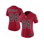 Women's Nike Atlanta Falcons #24 Devonta Freeman Limited Red Rush NFL Jersey