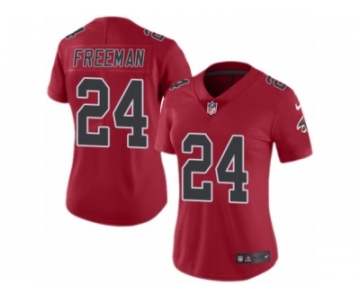 Women's Nike Atlanta Falcons #24 Devonta Freeman Limited Red Rush NFL Jersey