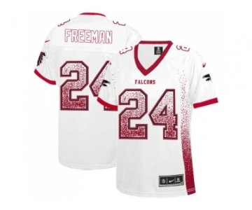 Women's Nike Atlanta Falcons #24 Devonta Freeman White Stitched NFL Elite Drift Fashion Jersey