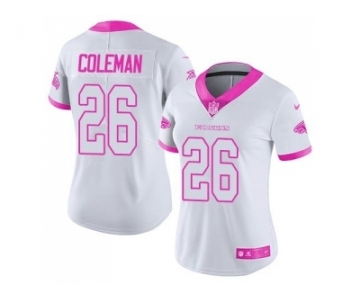 Women's Nike Atlanta Falcons #26 Tevin Coleman Limited Rush Fashion Pink NFL Jersey